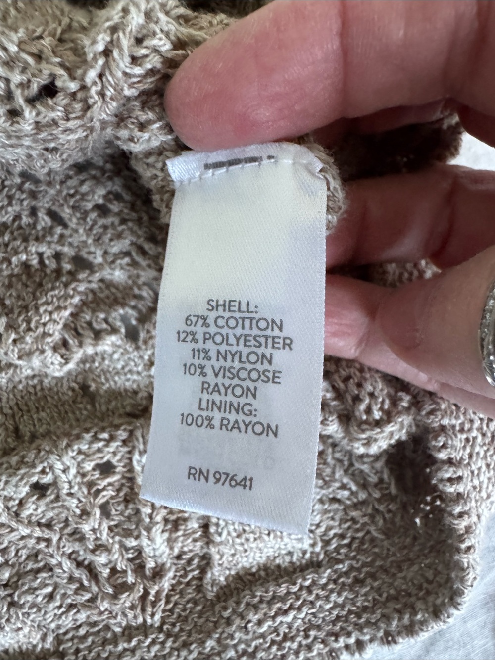 J. Jill Crochet Knit Tank Top in Khaki - Picture 7 of 8
